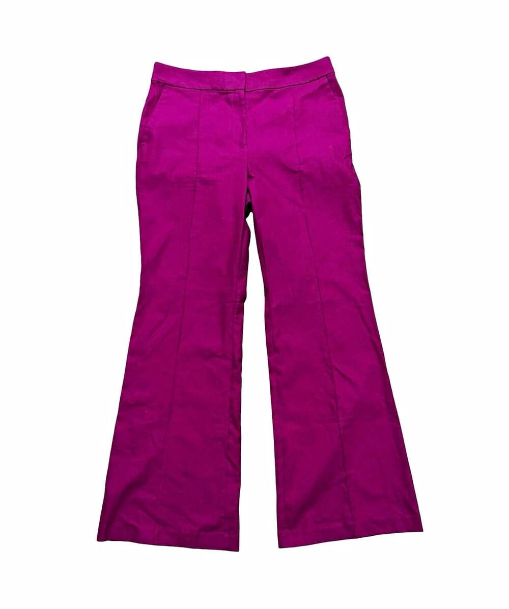 LOFT Women’s 12 NWT Fuchsia Pink Linen Blend Wide Leg Pants High Rise